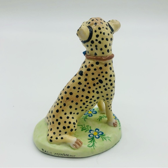 Vintage An Original Sculpture Signed Basil Matthews ENGLAND Cheetah Figurine - Picture 3 of 7